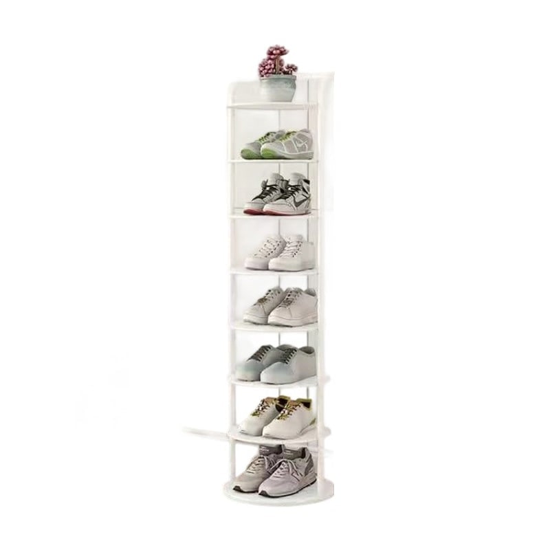 Vertical Shoe Rack with Metal Frame and Multi-Tier Round Shelves for Freestanding Storage - Image 14