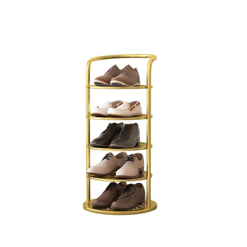 Vertical Shoe Rack with Metal Frame and Multi-Tier Round Shelves for Freestanding Storage - Image 19