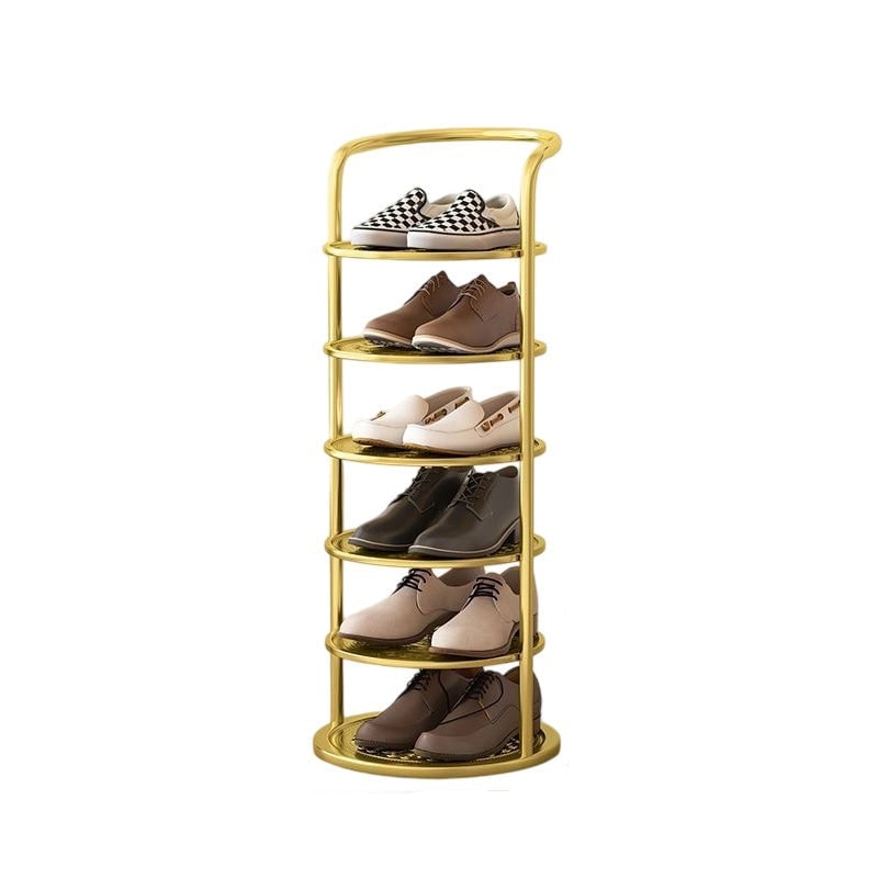 Vertical Shoe Rack with Metal Frame and Multi-Tier Round Shelves for Freestanding Storage - Image 20