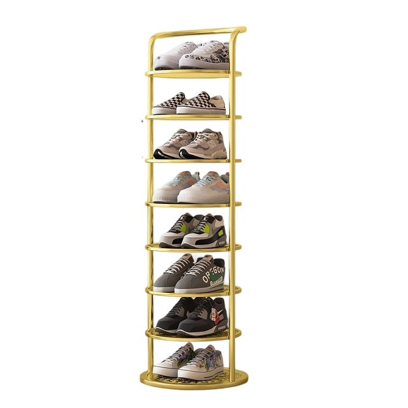 Vertical Shoe Rack with Metal Frame and Multi-Tier Round Shelves for Freestanding Storage - Image 21