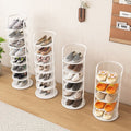 Vertical Shoe Rack with Metal Frame and Multi-Tier Round Shelves for Freestanding Storage - Image 8