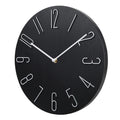 Wall Clock with Raised Wire Numbers and Wood Grain Dial Silent Modern Round - Image 2