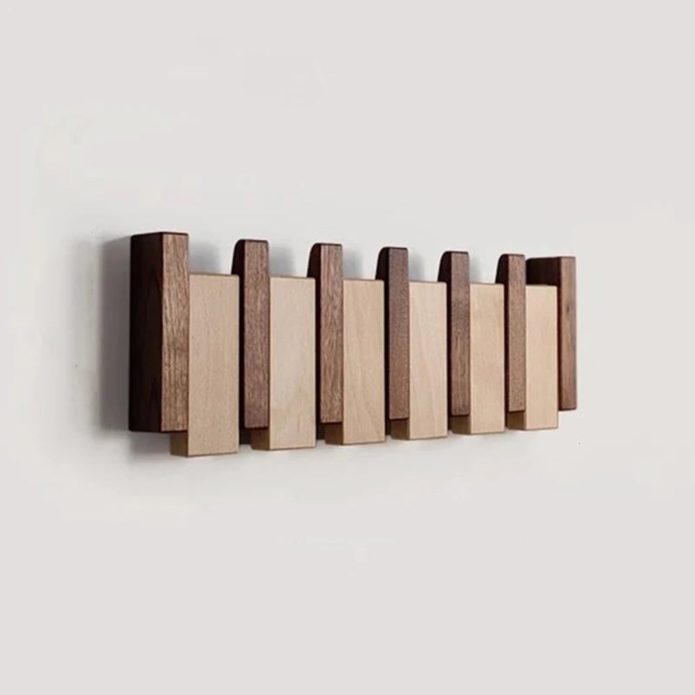 Wall Coat Rack with Folding Piano Key Space Saving Entryway Organizer - Image 2