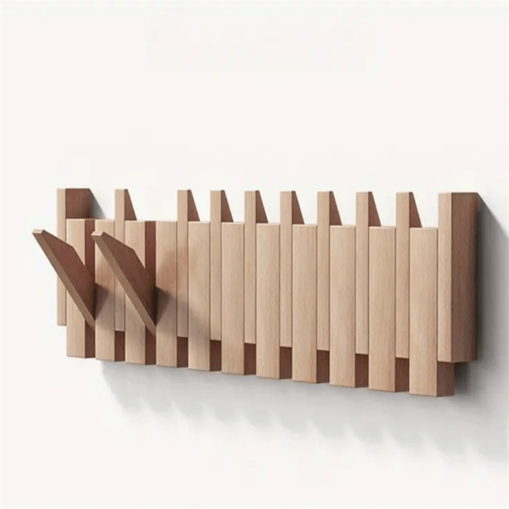Wall Coat Rack with Folding Piano Key Space Saving Entryway Organizer - Image 8