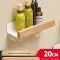 Wall Mounted Floating Shelves with Wooden Rail and Metal Bracket for Bathroom Storage - Image 13