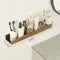 Wall Mounted Floating Shelves with Wooden Rail and Metal Bracket for Bathroom Storage - Image 16
