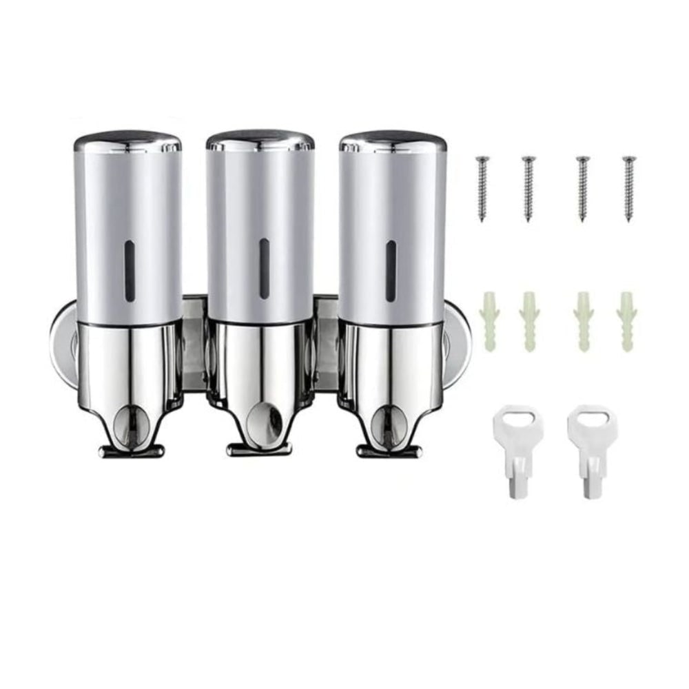 Wall-Mounted Shower Soap Dispenser with Manual T-Bar Lever and Detachable Chambers - Image 15