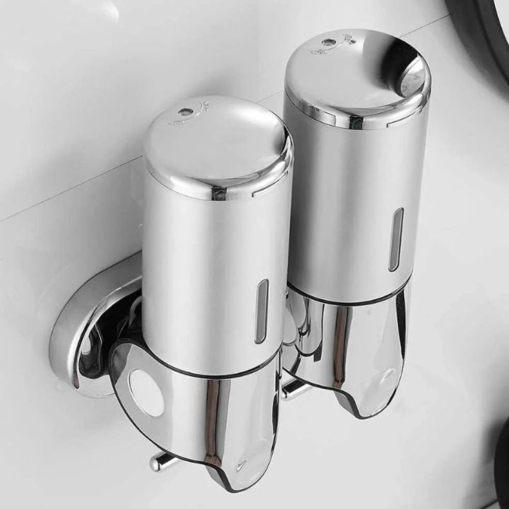 Wall-Mounted Shower Soap Dispenser with Manual T-Bar Lever and Detachable Chambers - Image 4