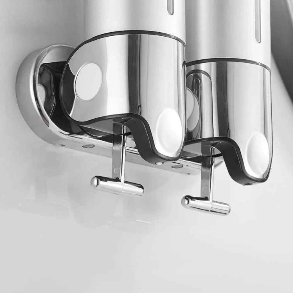 Wall-Mounted Shower Soap Dispenser with Manual T-Bar Lever and Detachable Chambers - Image 5