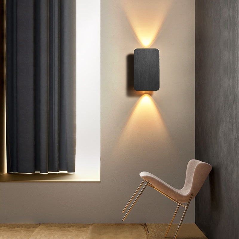 Wall Sconce Lighting with Bi-Directional LED and Brushed Metal Flush Mount - Image 3