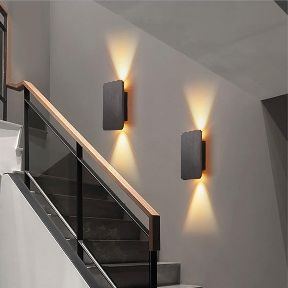 Wall Sconce Lighting with Bi-Directional LED and Brushed Metal Flush Mount - Image 5