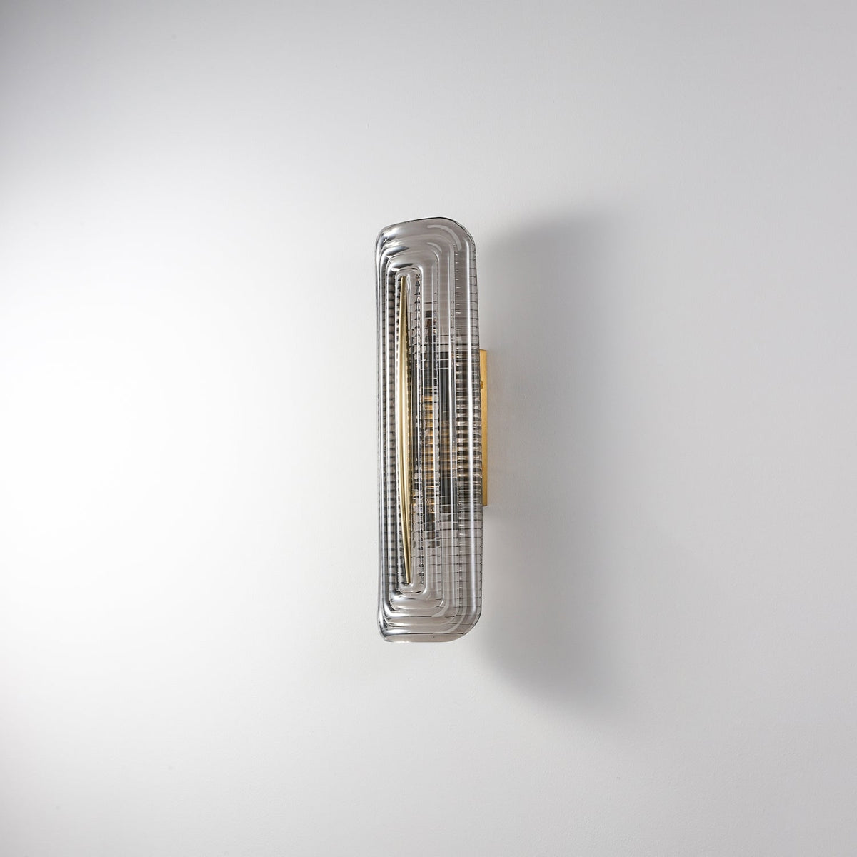 Wall Sconce Lighting with Brass Mount and Ribbed Glass Shade - Image 23
