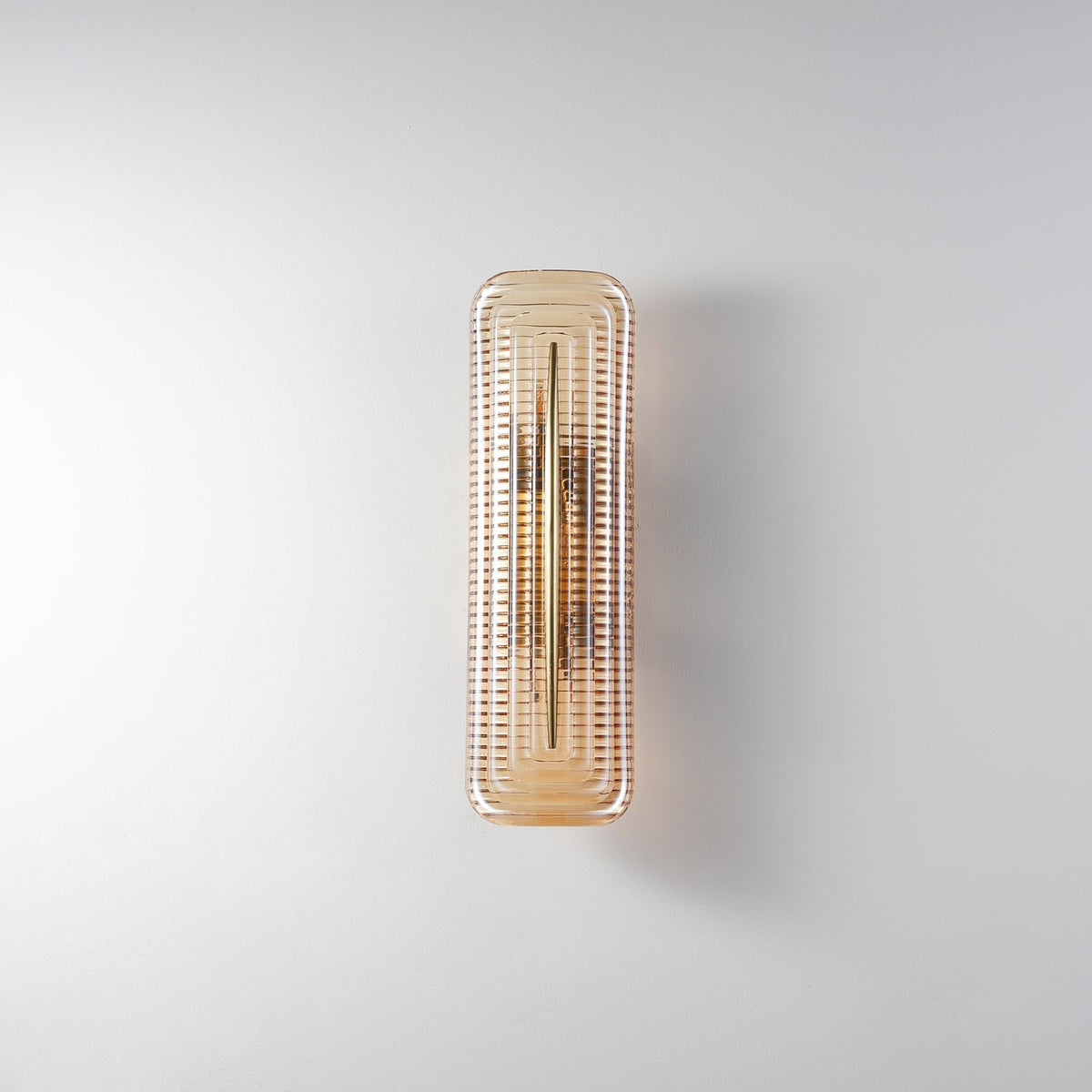 Wall Sconce Lighting with Brass Mount and Ribbed Glass Shade - Image 25