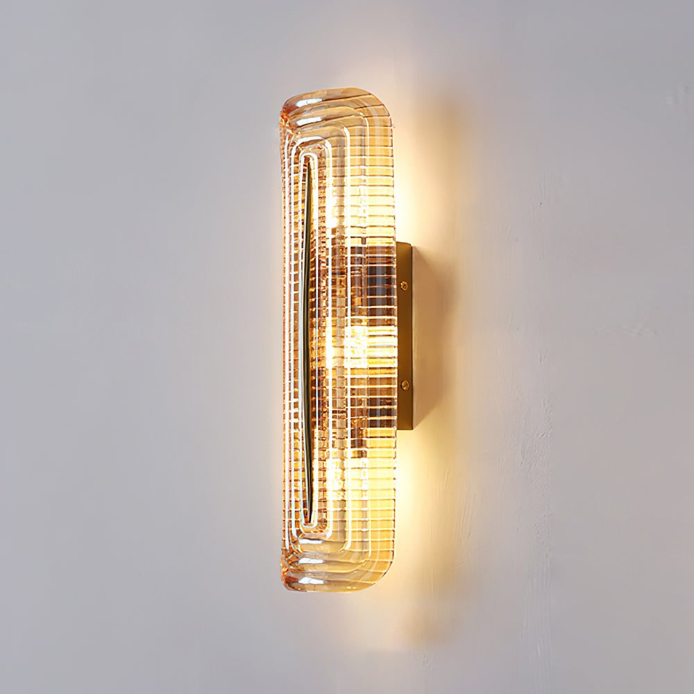 Wall Sconce Lighting with Brass Mount and Ribbed Glass Shade - Image 27