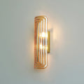 Wall Sconce Lighting with Brass Mount and Ribbed Glass Shade - Image 30