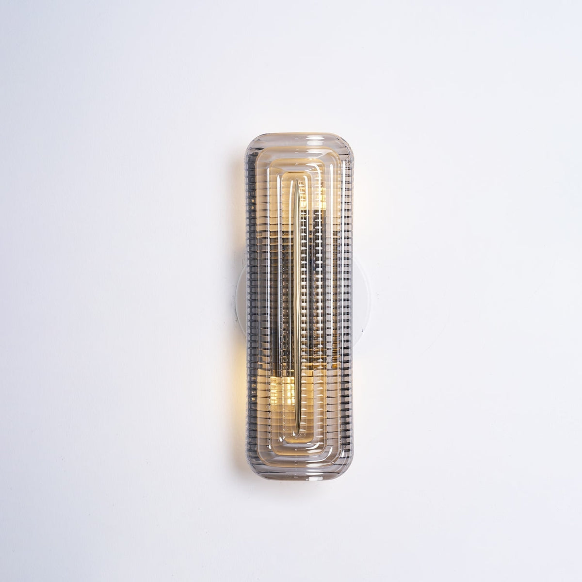 Wall Sconce Lighting with Brass Mount and Ribbed Glass Shade - Image 33