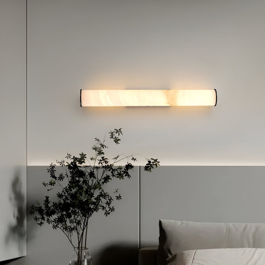 Wall Sconce Lighting with Translucent Marble Shade and Warm White LED - Image 12