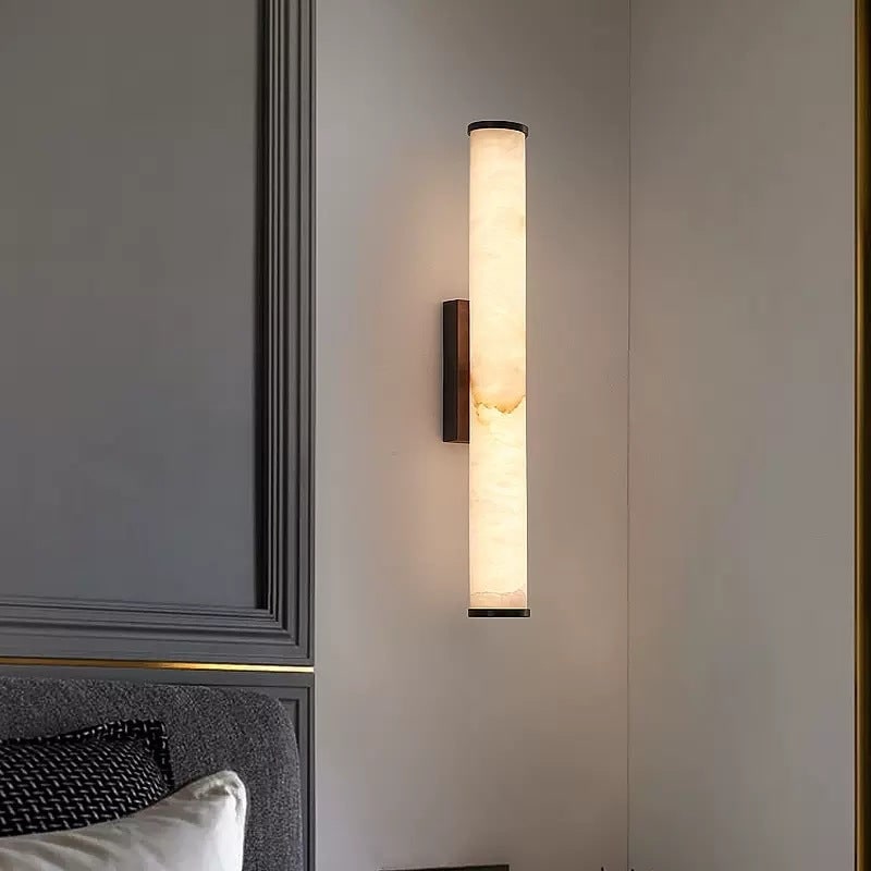 Wall Sconce Lighting with Translucent Marble Shade and Warm White LED - Image 8