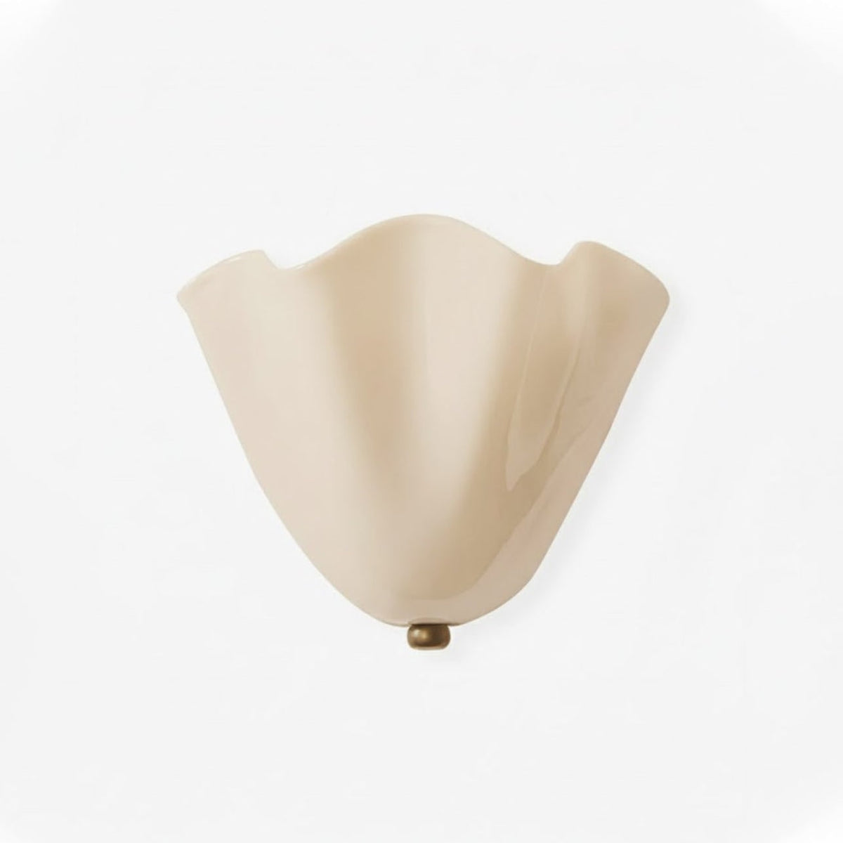 Wall Sconce Lighting with Wavy Glass Shade and Brass Finial for Hallway Bedroom - Image 1
