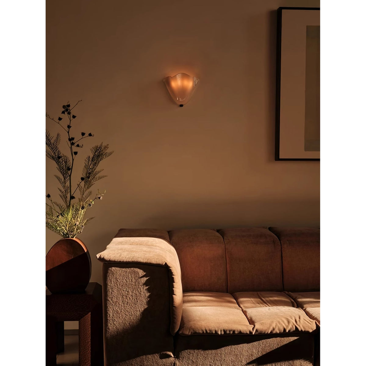 Wall Sconce Lighting with Wavy Glass Shade and Brass Finial for Hallway Bedroom - Image 16