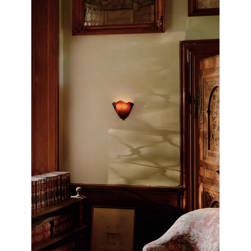 Wall Sconce Lighting with Wavy Glass Shade and Brass Finial for Hallway Bedroom - Image 17