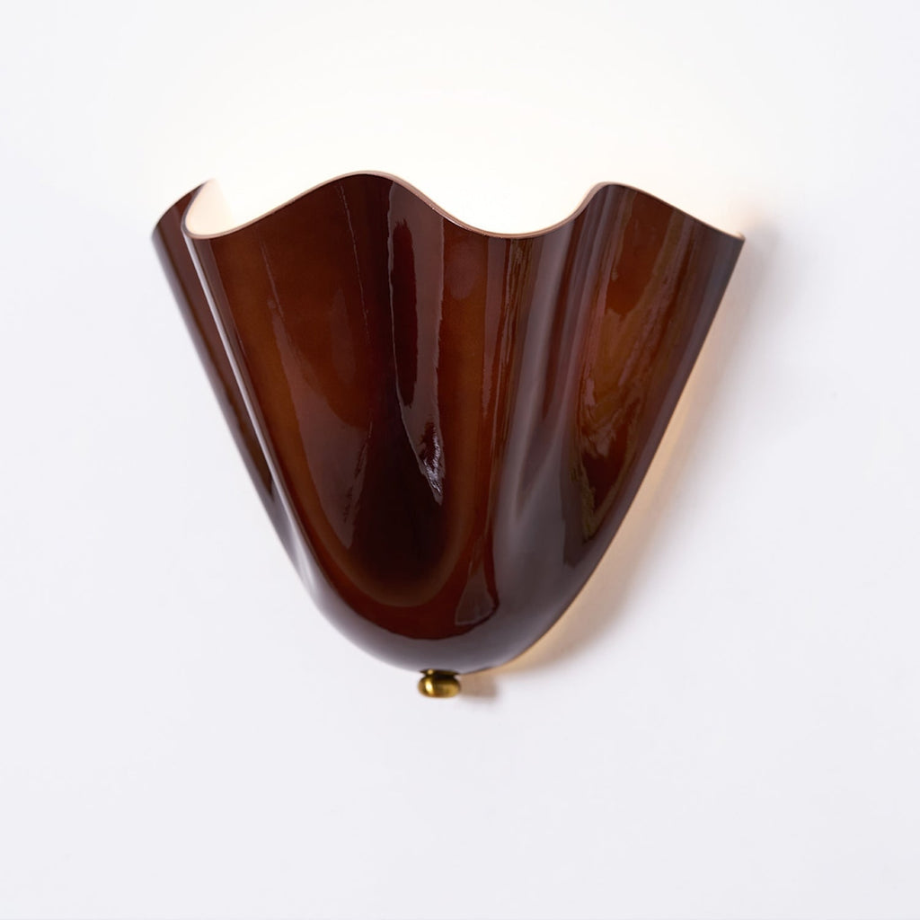 Wall Sconce Lighting with Wavy Glass Shade and Brass Finial for Hallway Bedroom - Image 30