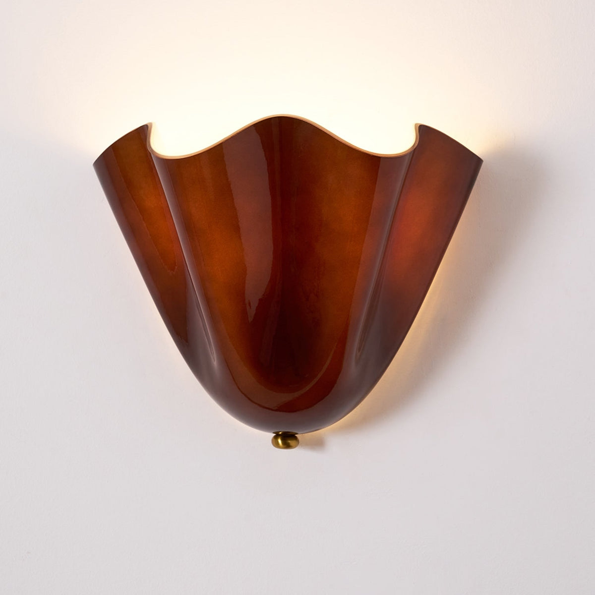 Wall Sconce Lighting with Wavy Glass Shade and Brass Finial for Hallway Bedroom - Image 32