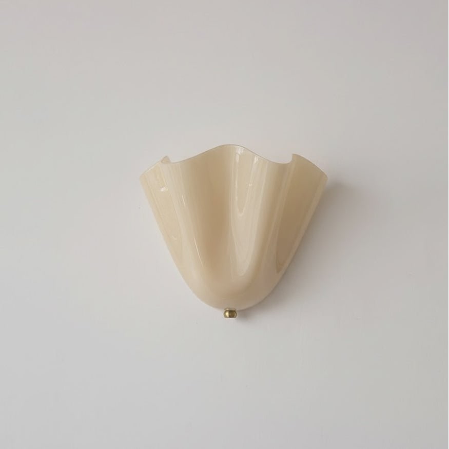 Wall Sconce Lighting with Wavy Glass Shade and Brass Finial for Hallway Bedroom - Image 42