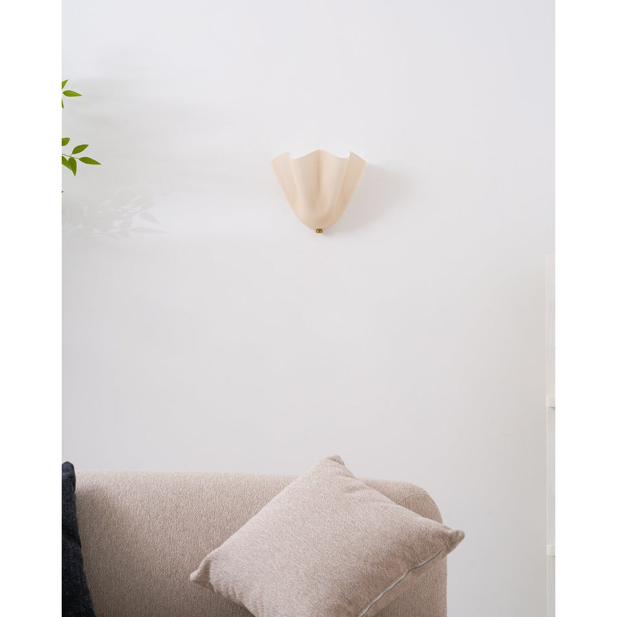 Wall Sconce Lighting with Wavy Glass Shade and Brass Finial for Hallway Bedroom - Image 49