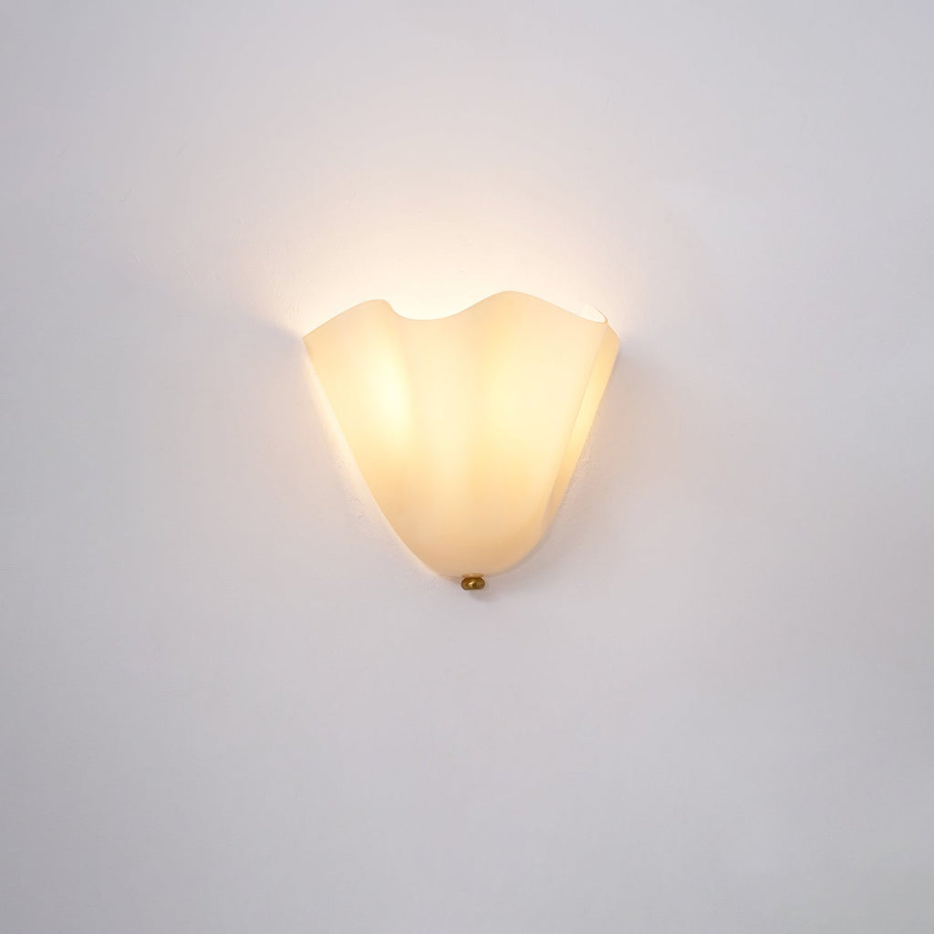 Wall Sconce Lighting with Wavy Glass Shade and Brass Finial for Hallway Bedroom - Image 52