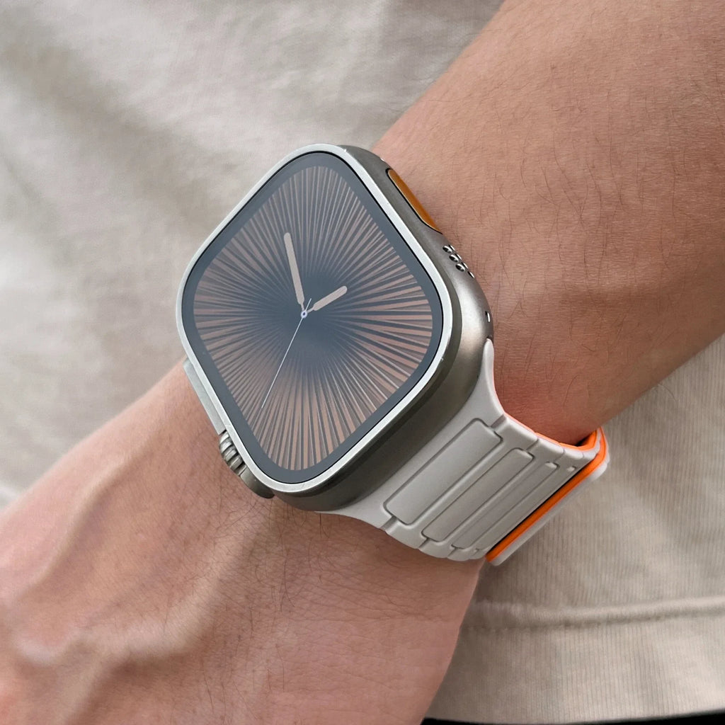 Watch Band with Magnetic Closure and Ribbed Silicone Design - Image 2