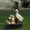 Water Fountain with Hand-Painted Animal Figure and LED Lighting Solar Tabletop Design - Image 11
