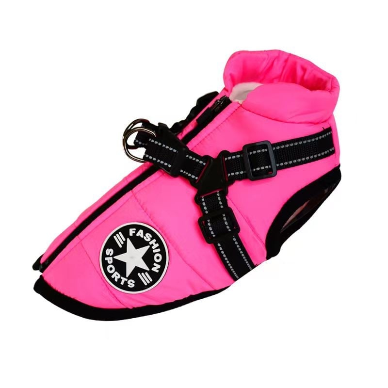 Waterproof Dog Coat with Harness Padded Puffer Jacket for Cold Weather - Image 2