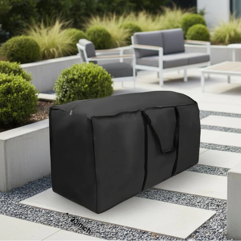 Waterproof Outdoor Cushion Storage Bag with Zipper and Handles for Patio Furniture - Image 2