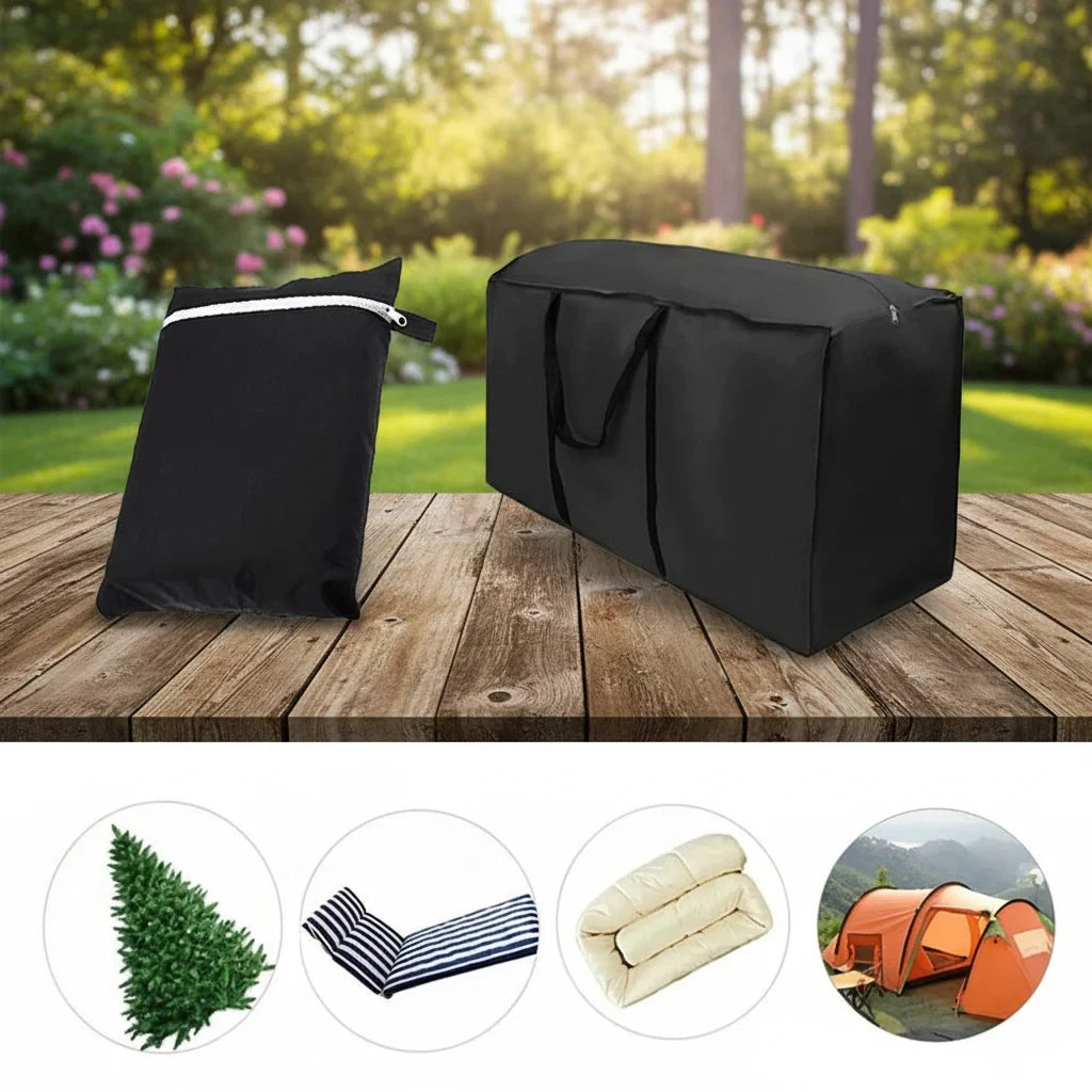 Waterproof Outdoor Cushion Storage Bag with Zipper and Handles for Patio Furniture - Image 5