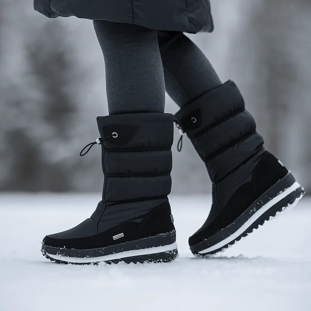 Waterproof Quilted Mid-Calf with Side Zipper and Insulated Lining - Image 1