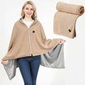 Wearable Heated Blanket with USB Power 8 Heating Zones and Waffle-Knit Hood - Image 1