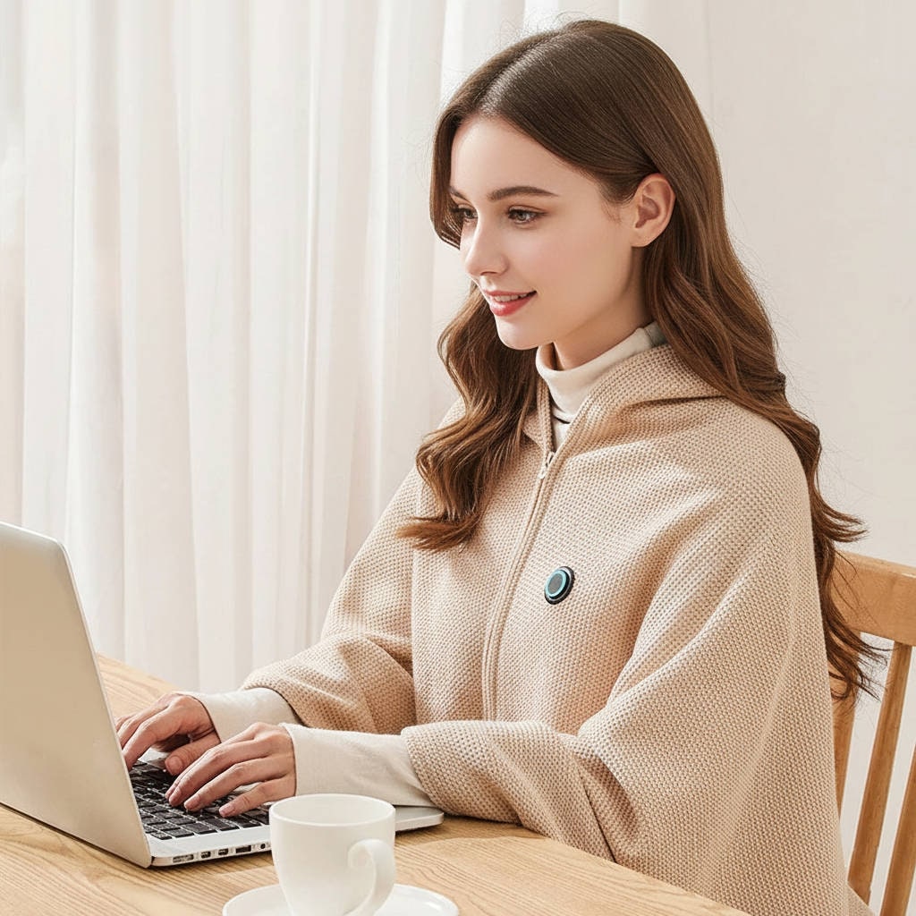 Wearable Heated Blanket with USB Power 8 Heating Zones and Waffle-Knit Hood - Image 2