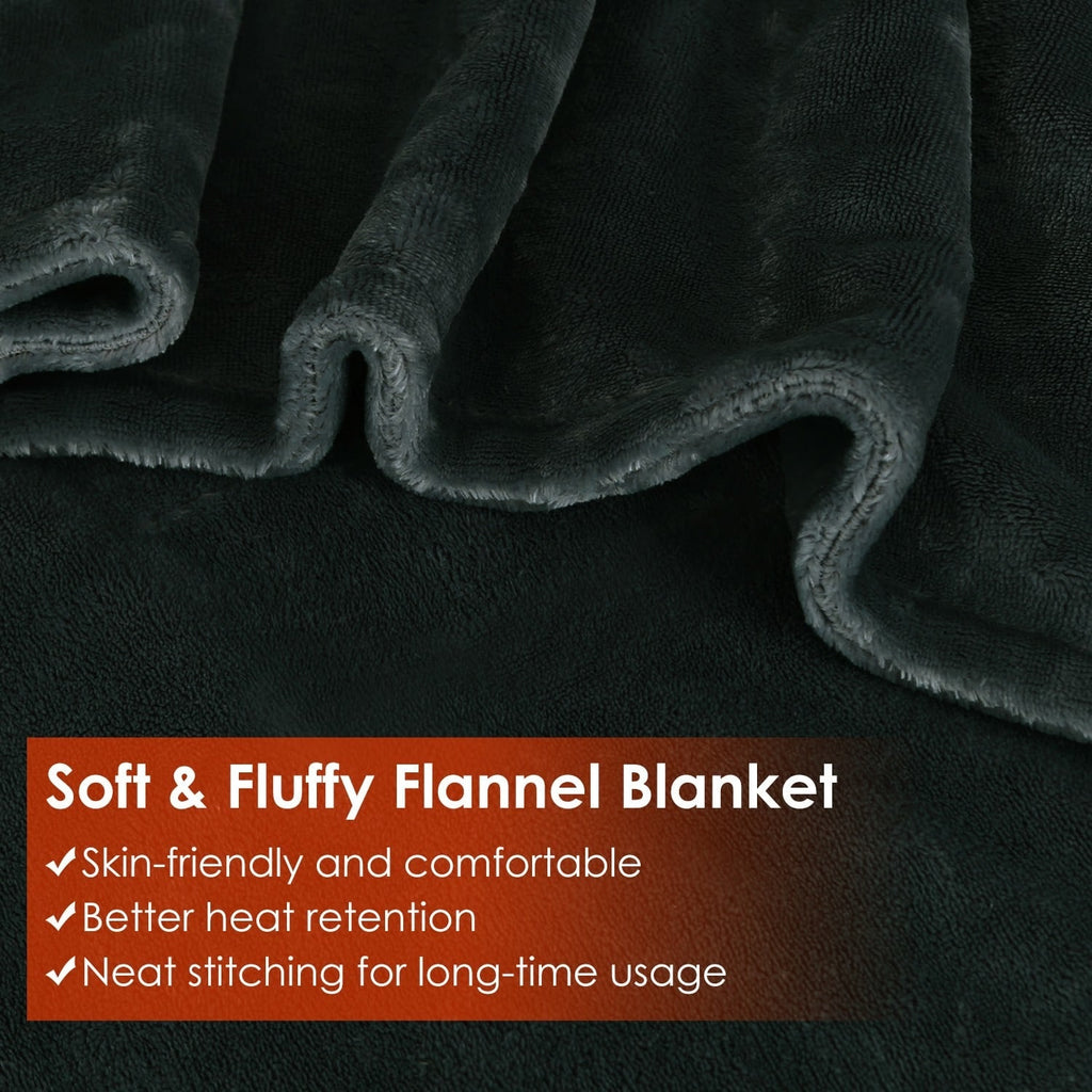 Wearable Heated Blanket with USB Power Fleece Throw Shawl and Zipper Closure - Image 5