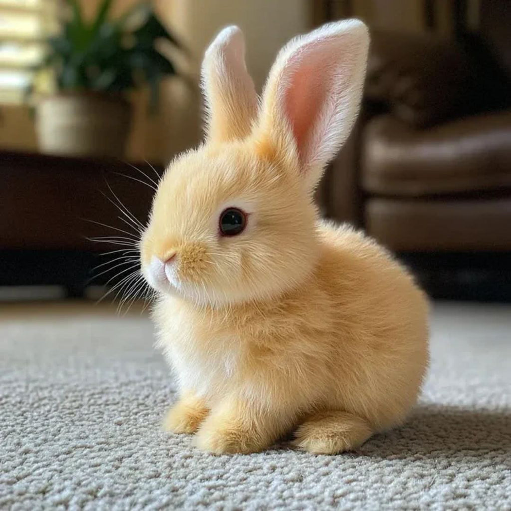 Weighted Plush Bunny Toy with Soft Faux Fur and Realistic Details - Image 1