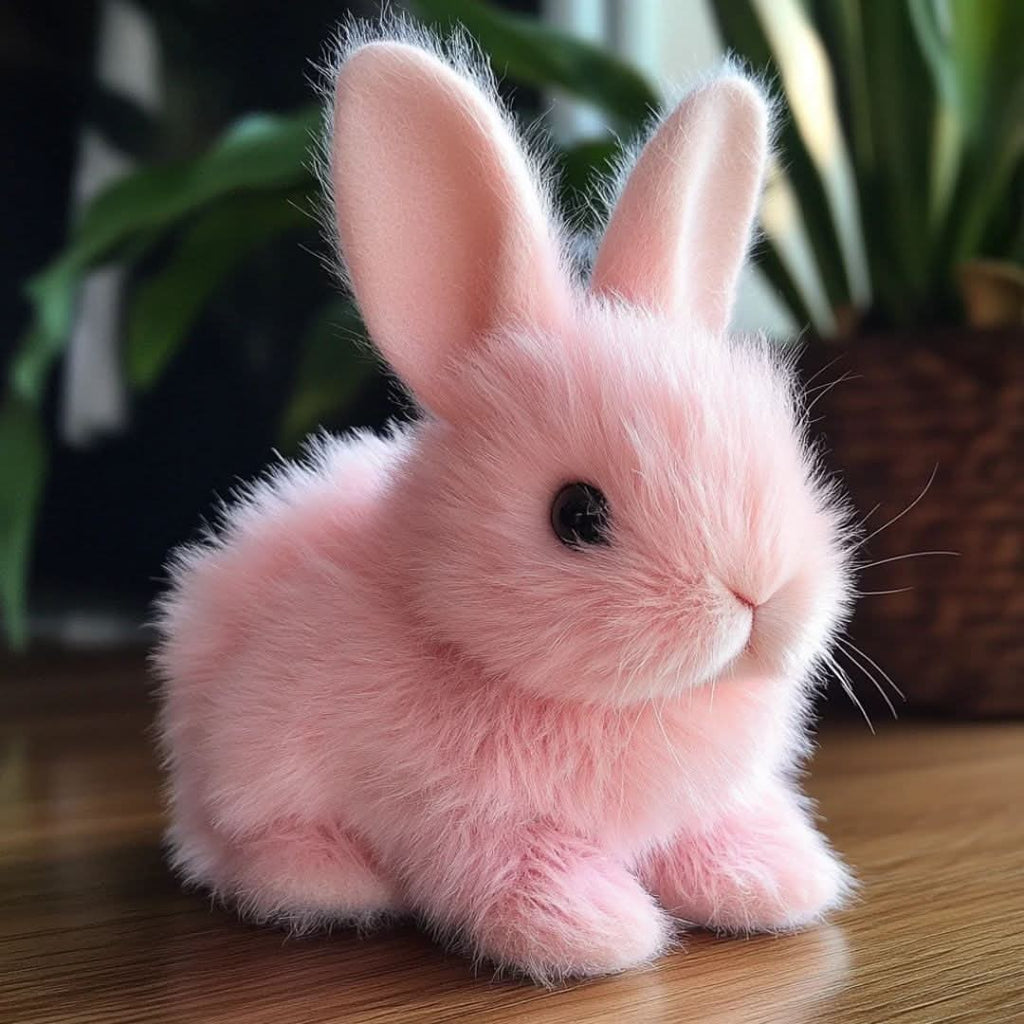 Weighted Plush Bunny Toy with Soft Faux Fur and Realistic Details - Image 2