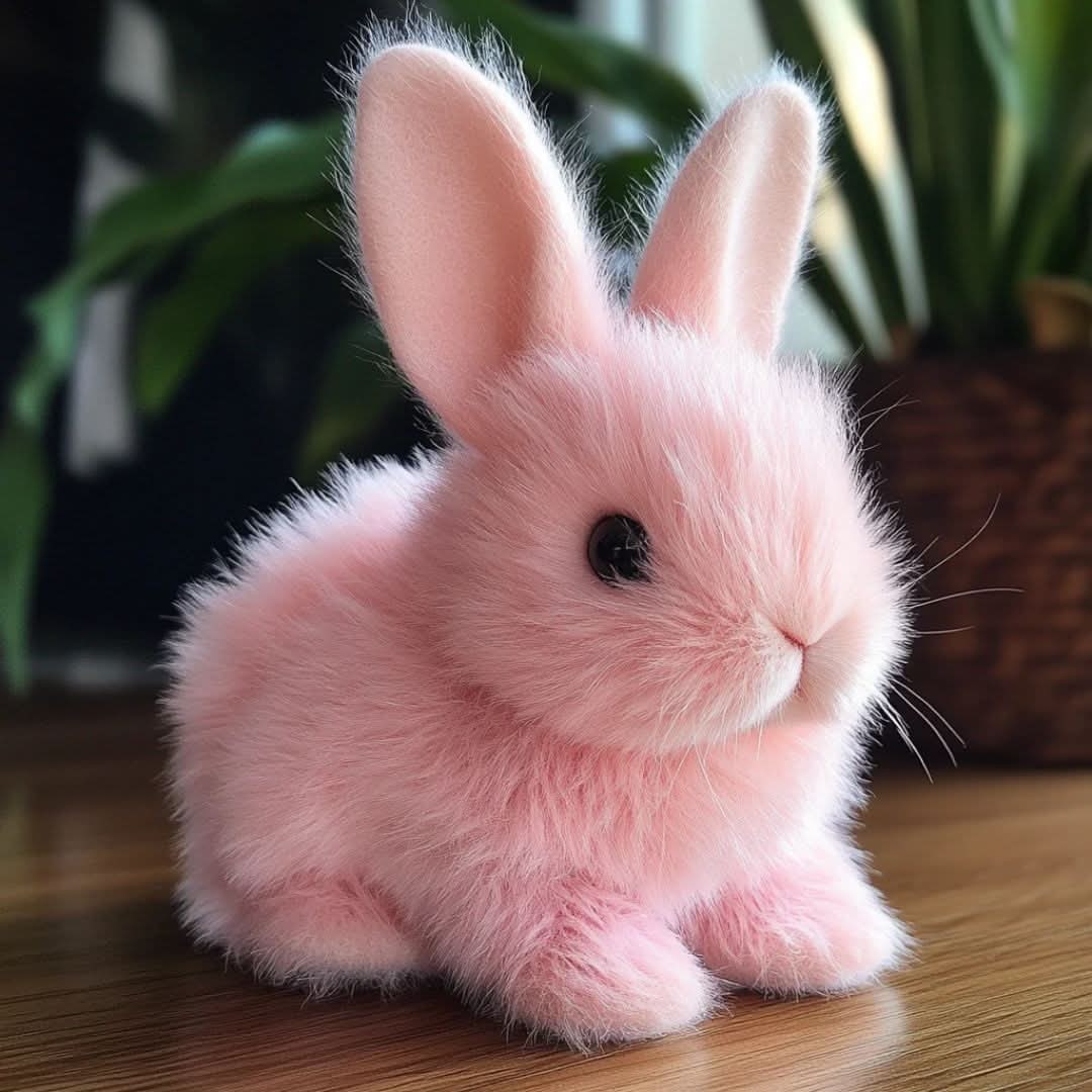 Weighted Plush Bunny Toy with Soft Faux Fur and Realistic Details - Image 2