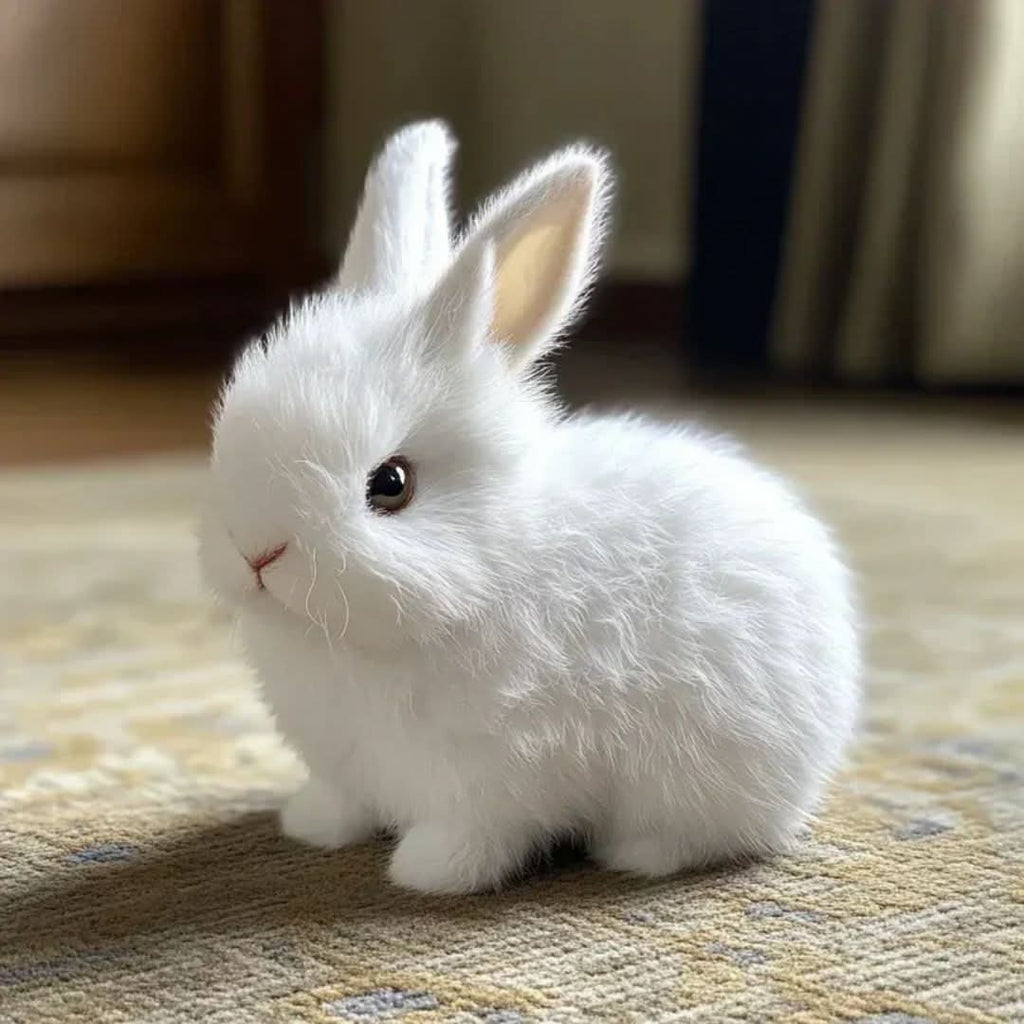 Weighted Plush Bunny Toy with Soft Faux Fur and Realistic Details - Image 3