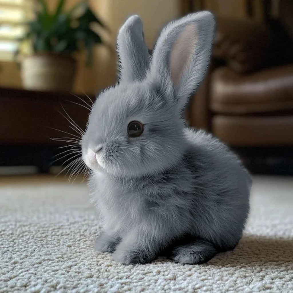 Weighted Plush Bunny Toy with Soft Faux Fur and Realistic Details - Image 4
