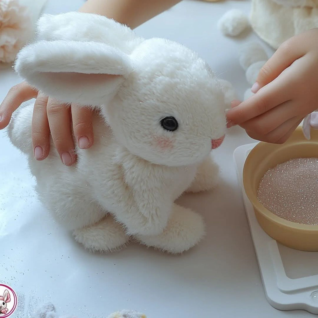 Weighted Plush Bunny Toy with Soft Faux Fur and Realistic Details - Image 5