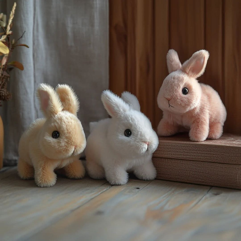 Weighted Plush Bunny Toy with Soft Faux Fur and Realistic Details - Image 6