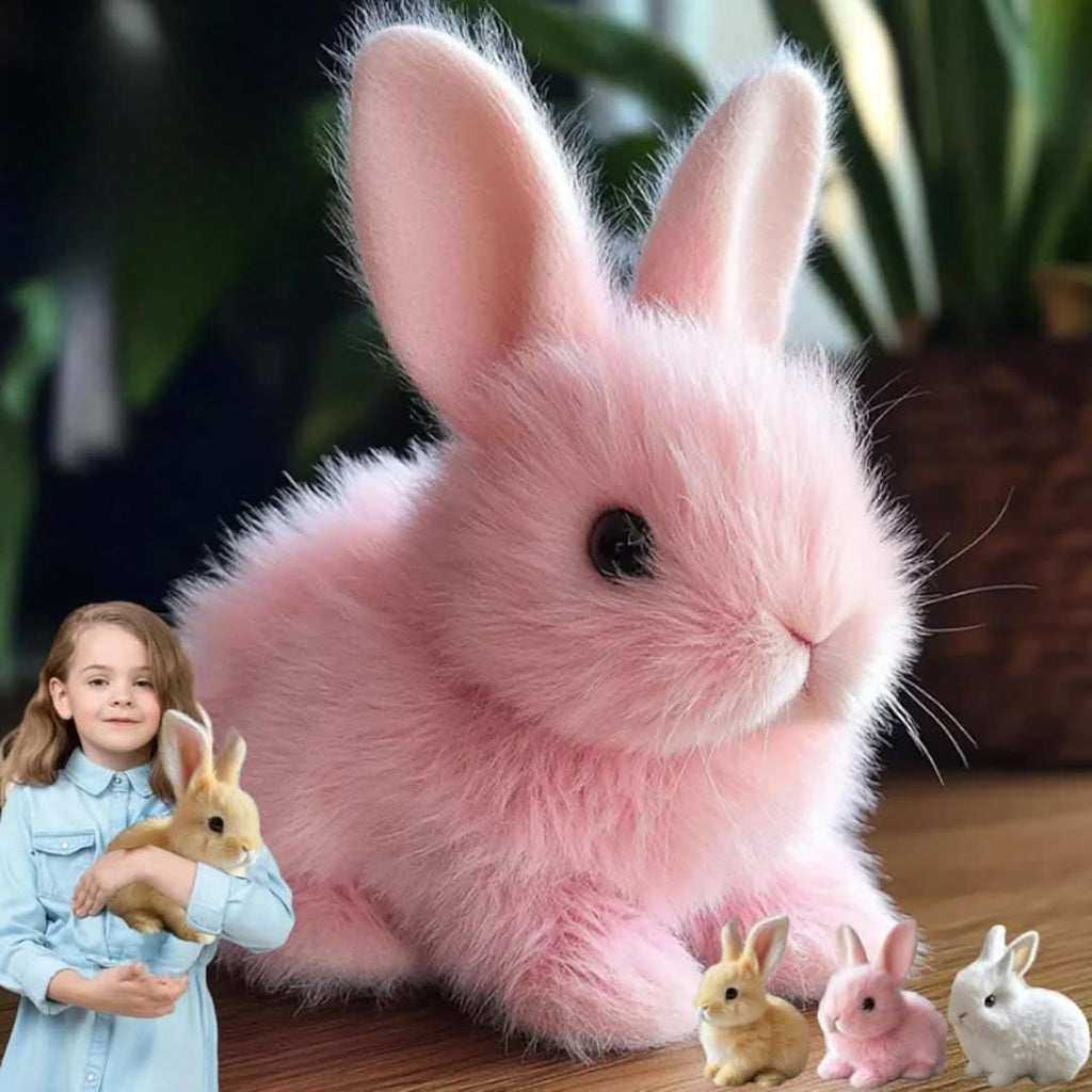 Weighted Plush Bunny Toy with Soft Faux Fur and Realistic Details - Image 7