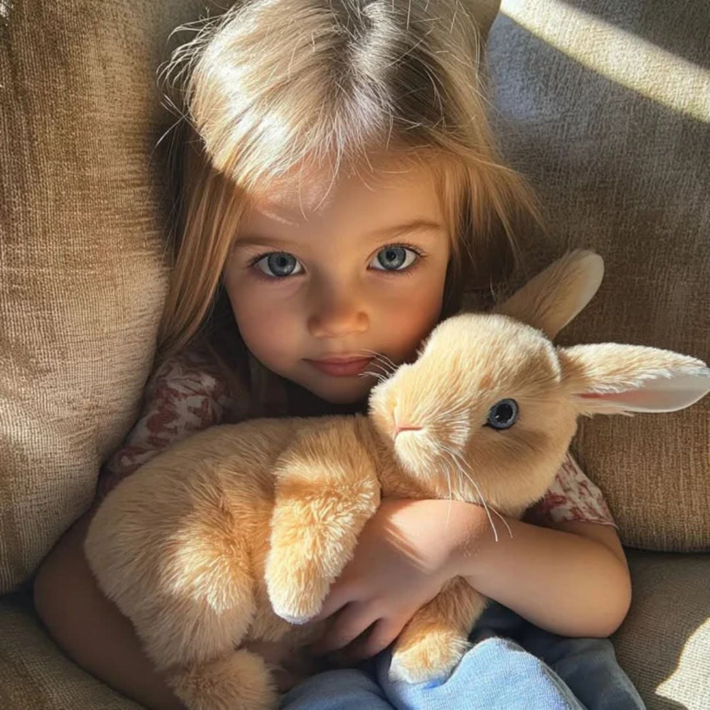 Weighted Plush Bunny Toy with Soft Faux Fur and Realistic Details - Image 8