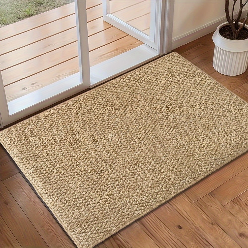 Welcome Door Mat Non-Slip Absorbent Indoor Entrance with Textured Loop Pile - Image 8