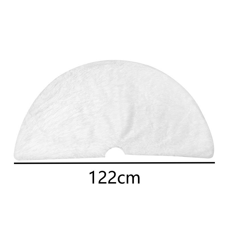 White Faux Fur Christmas Tree Skirt with Plush Texture for Holiday Décor - Image 6